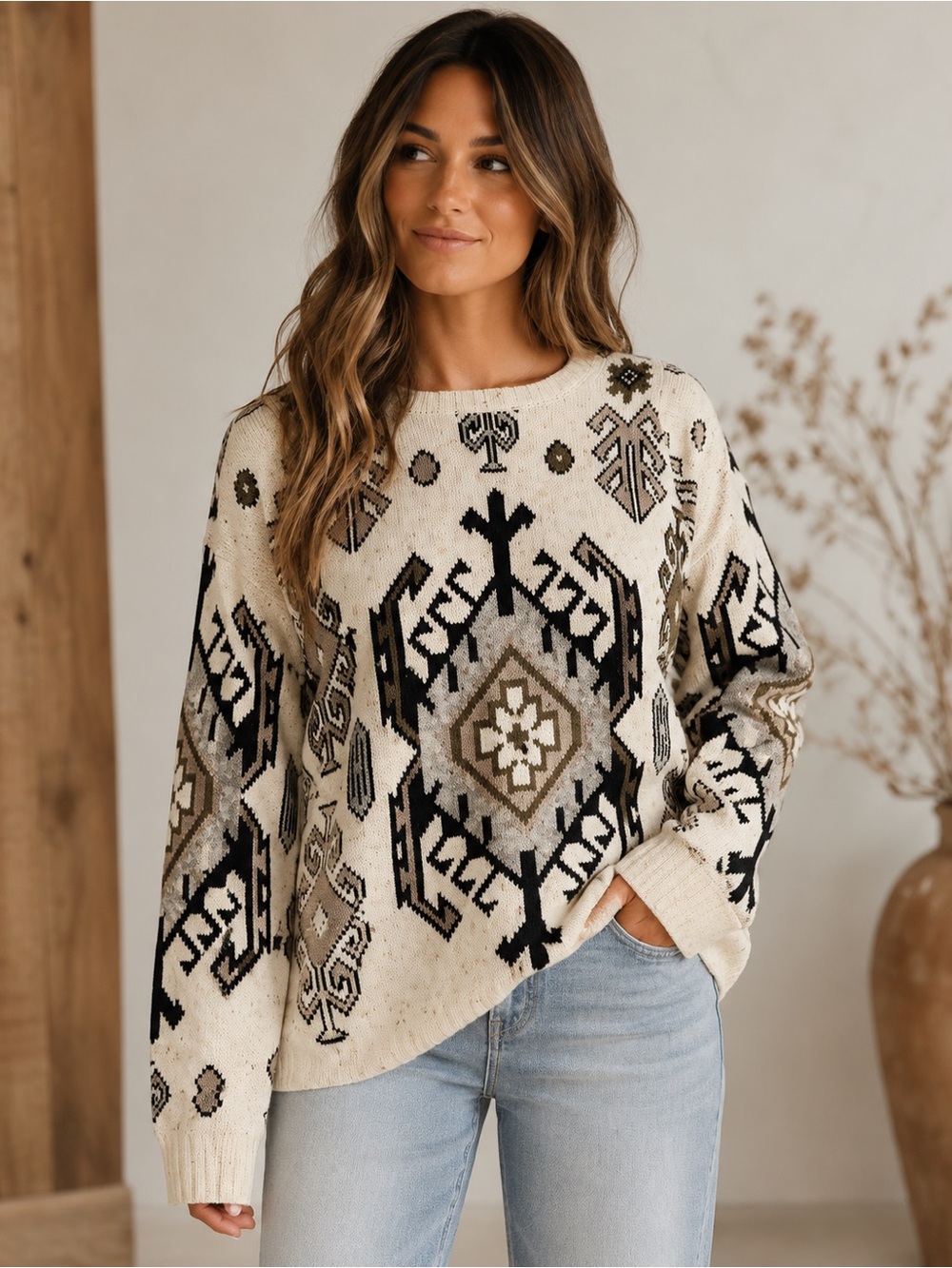 Chaser Pullover Sweater Tapestry Jacquard Sweaters Size Small NWT